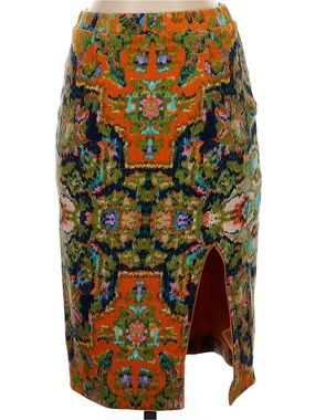 Maeve Midi Pencil Skirt with Side Slit from Anthropologie Large Orange